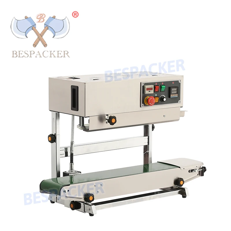 FR-880 Vertical Stainless Steel Counting Continuous Plastic Bag Band Sealer Heat Sealing Machines