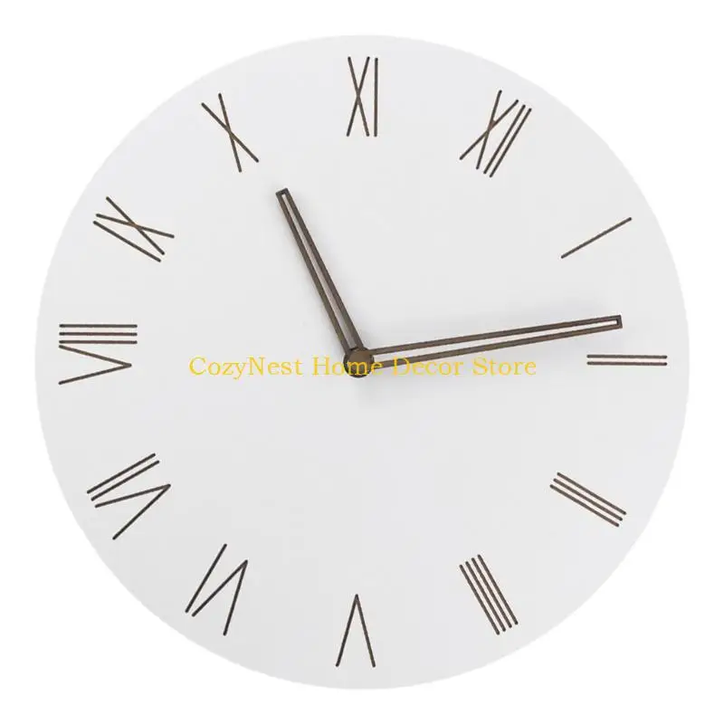 92MF Minimalists 12Inch Round Wall Clock Battery Operated Quiet No Ticking with Roman or Arabic Numerals for Home Office Use