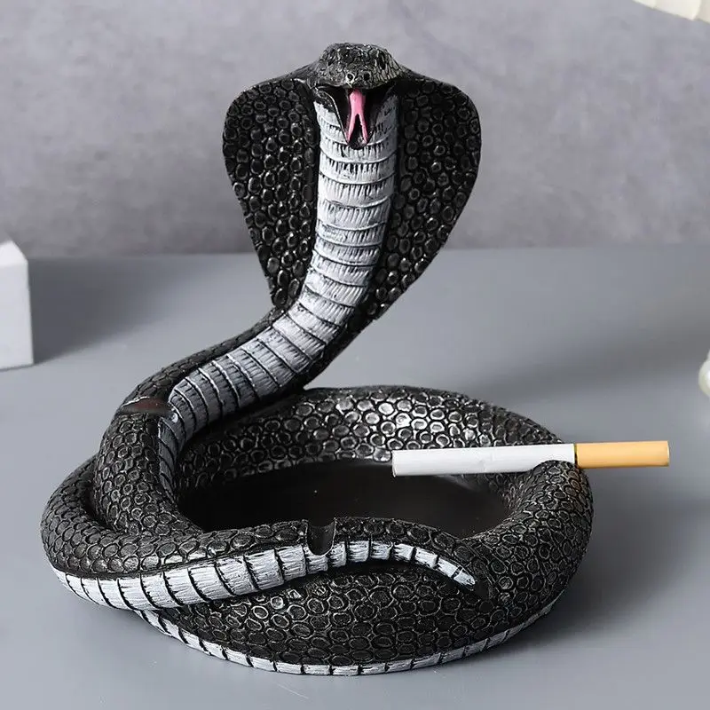 Cobra Simulation Resin Ashtray,Personalized Decoration Ornament for Home Living Room Coffee Table Bedroom, Prank and Gift Giving