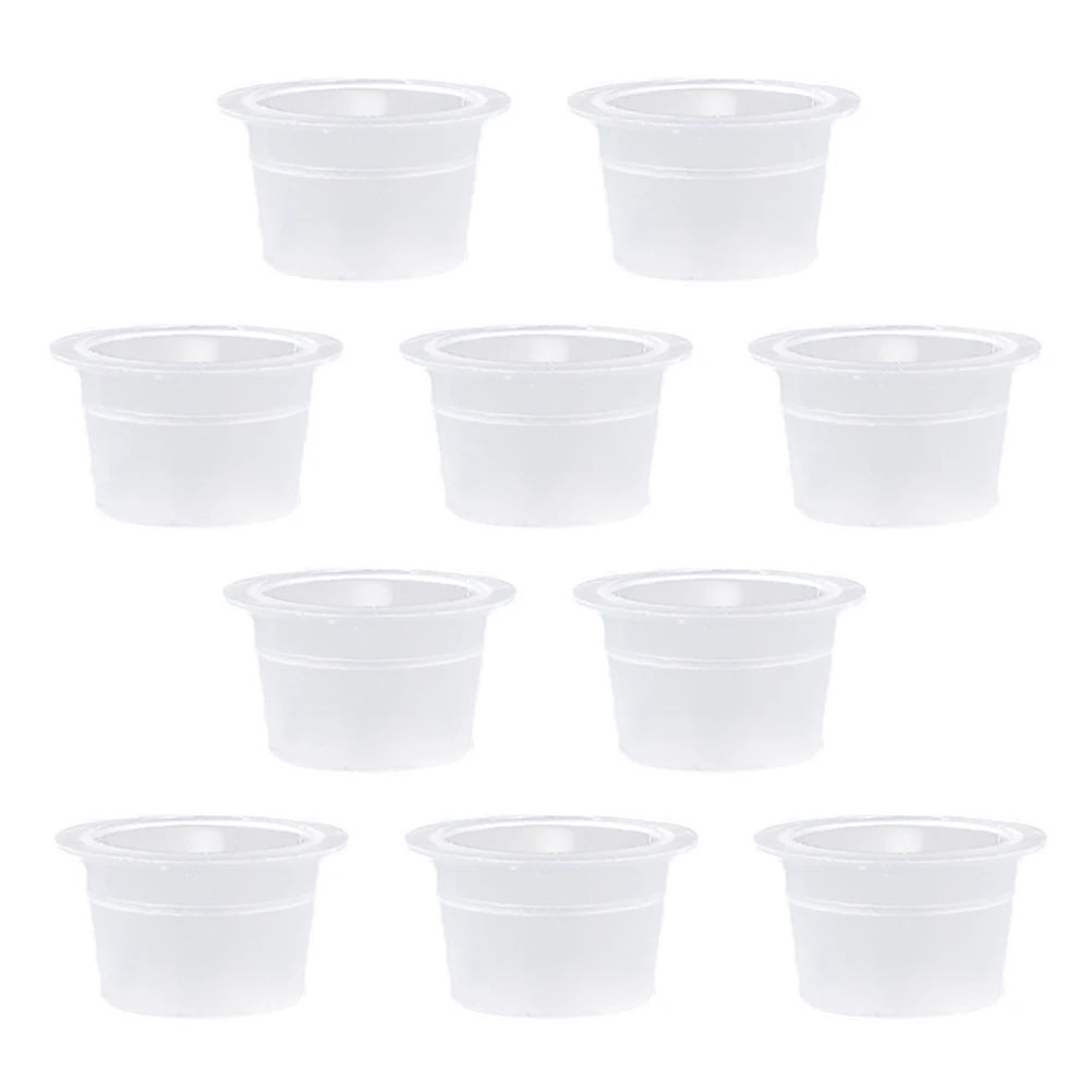 

500pcs Ink Caps Disposable Clear Ink Cups For Tattoo Pigment Permanent Eyelash Makeup Eyebrow Tattooing Kits Supplies Size M