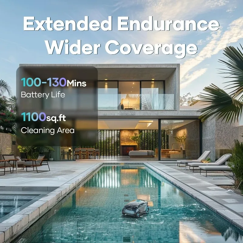 منظف حمام السباحة الآلي اللاسلكي AIPER Scuba E1، ترشيح متقدم، محرك ثلاثي، مثالي لحمامات السباحة فوق الأرض حتى 1,100 قدم مربع