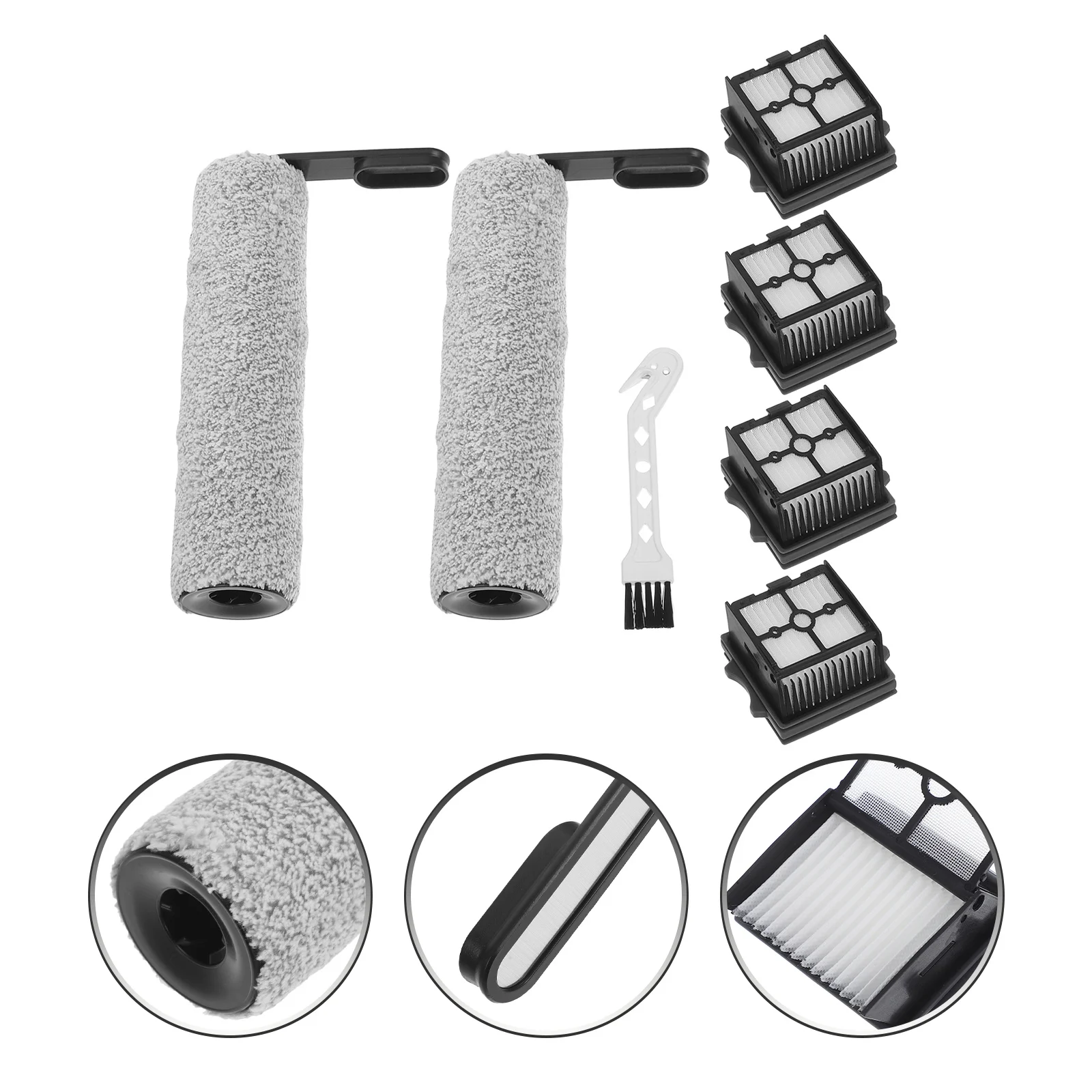 

1Set Scrubber Brush Roller Filter Replacement Set Dual Cleaning Power Unique Cleaner Formula Various Floor Types