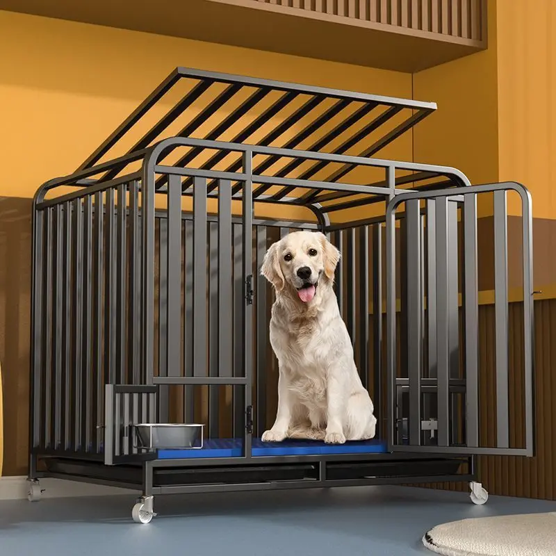 

Dog Cage Large Dog with Toilet Medium Dog Cage Indoor Golden Retriever Labrador Bold Reinforced