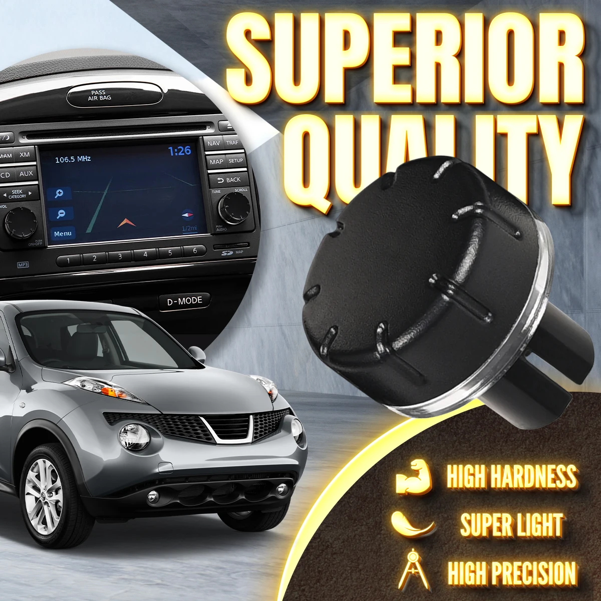 For NISSAN QASHQAI-JUKE- X-TRAIL- NOTE-MICRA Radio Knob Button Volume Stereo Tuner
