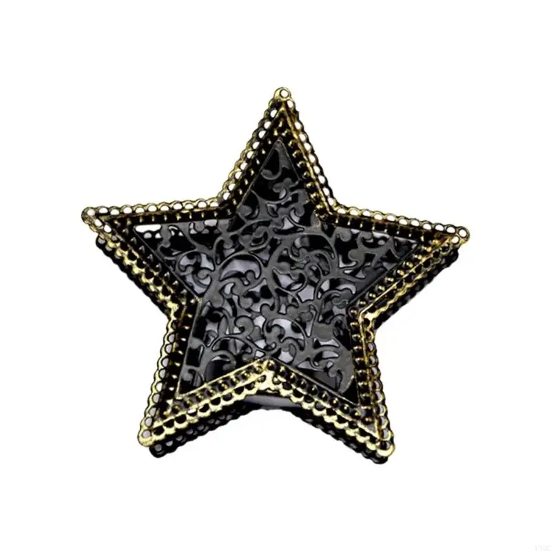 Candeladores estrellas metal decorativos con diseños huecos Candelas hierro para hogar