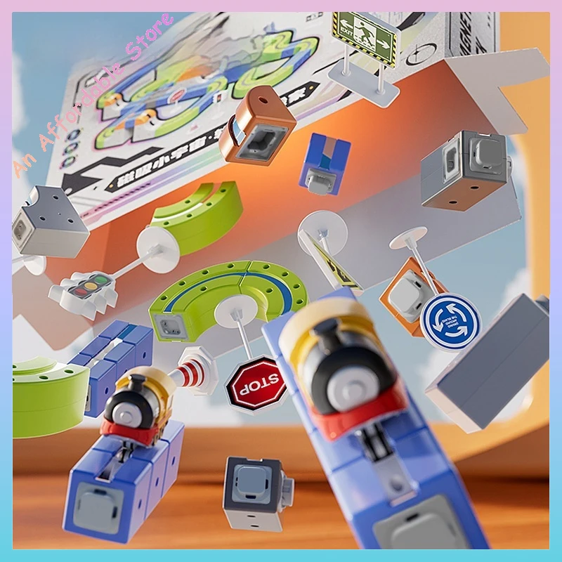 Set di mini treni elettrici con blocchi magnetici per bambini, per ragazzi e ragazze, giocattoli per bambini, regalo di compleanno