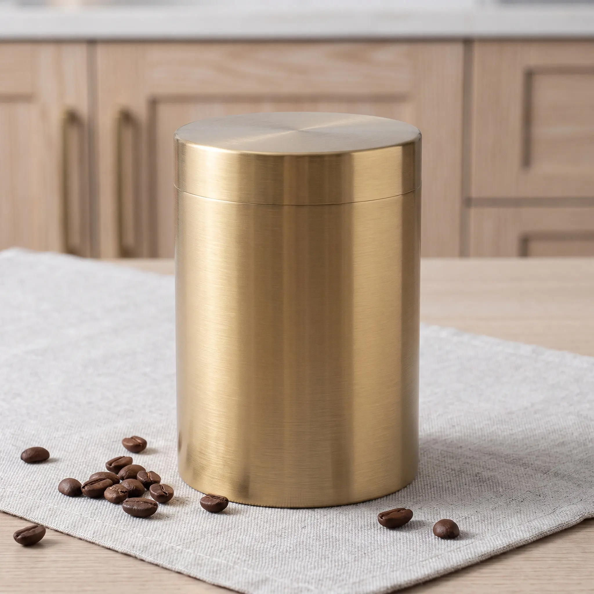 Sturdy Welded Pure Copper Canister Elegant Vintage Style Tea Storage Jar Coffee Bean Organizer Airtight Food Container Kitchen
