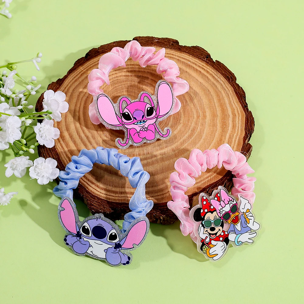 1 قطعة/3 قطع ربطات شعر على شكل غرزة وملاك، أربطة شعر مرنة من الأكريليك العصري، حلقات ذيل حصان كرتونية لطيفة