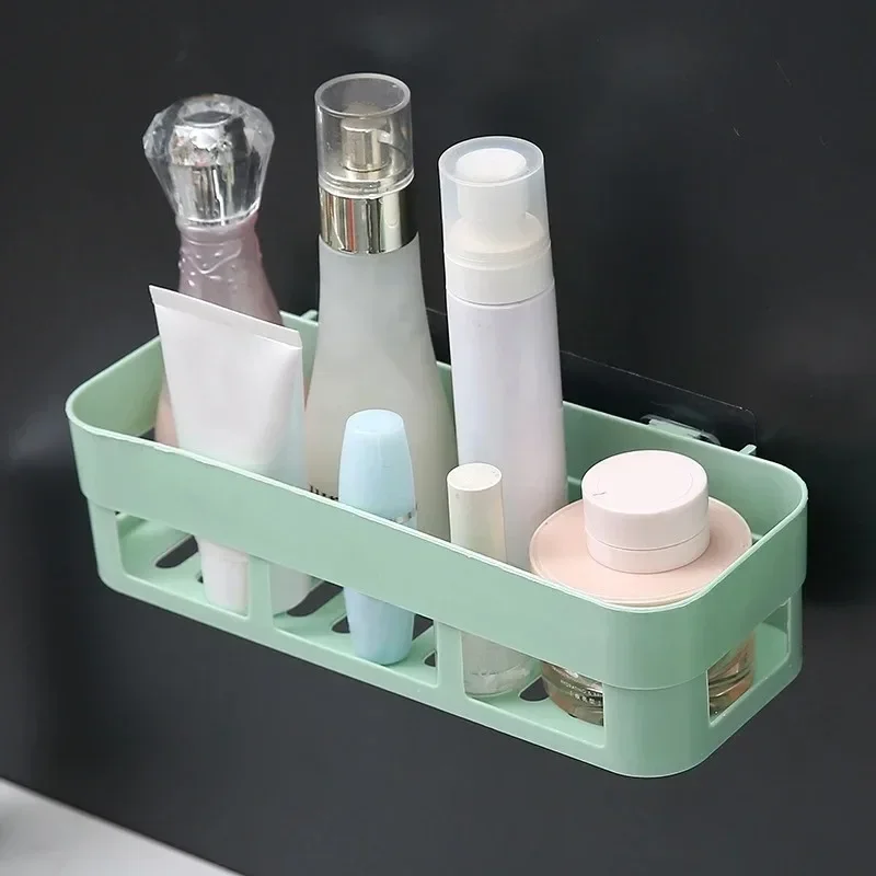 Shower Caddy Plastic Drain Rack Multi Wall-Mounted Purpose Bathroom Storage Shelf Self-Adhesive Shower Organizer Supplies