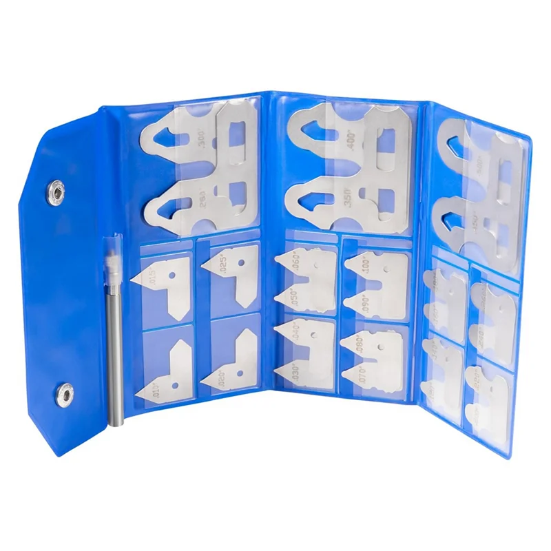 A96I-26 PC 半径ゲージセットキット 0.010 から 0.500 インチゲージホルダー付き、3602-5025 半径測定ツールセット