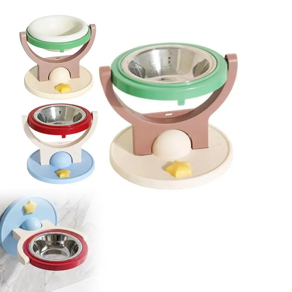 Space-saving Pet Feeder Bowl Food Grade PP Floor Standing Cat Food Bowl Anti-Black Chin Elevated Stand Small Dog Feeder