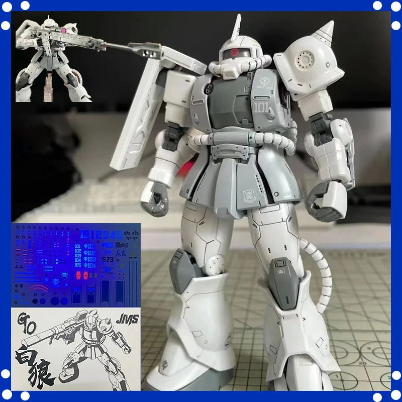 JMS HG 1/144 Zaku 2 GTO MS-06C-6/R6 Assembly Model With SHIN MATSUNAGA Fluorescent Water Sticker Kit Robot Mecha Plastic Model