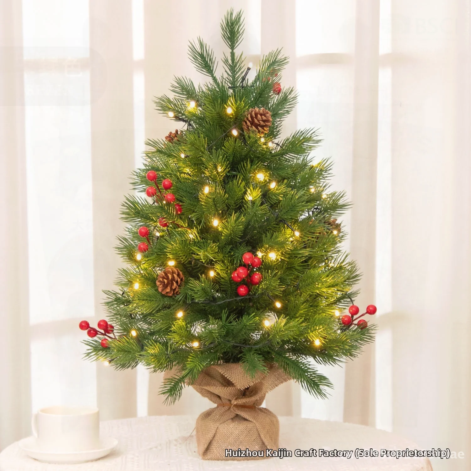 

Red Fruit Mini Christmas Tree Artificial Pine Cone Berries Home Desktop Decoration Kaixin Cross-Border 55cm/65cm PE PVC Mixed