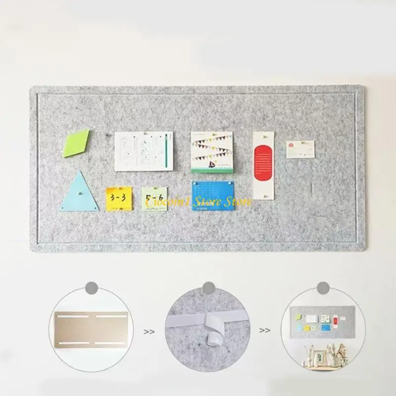 A3PC Reusable Adhesive Felt Wall Board Notice Display Panel with Sound Absorption Easy Installation for Workspaces Decors