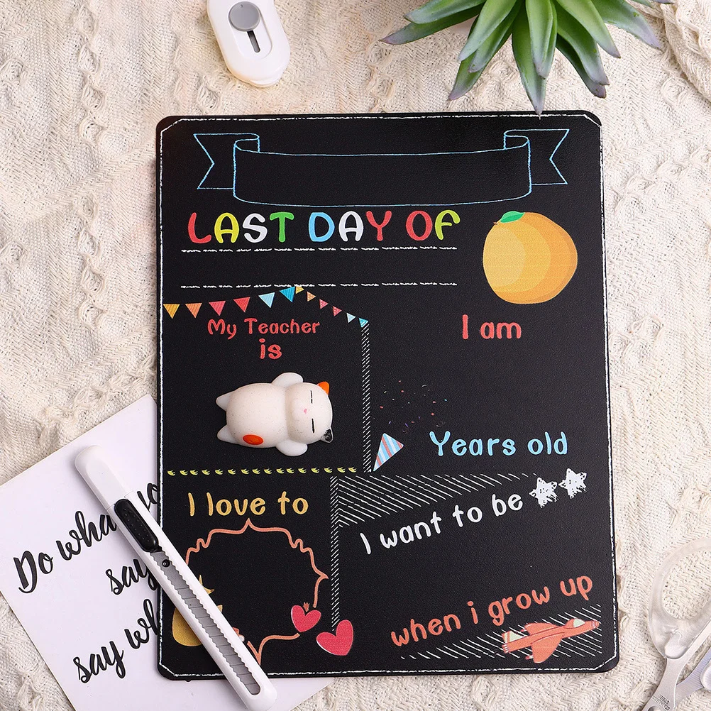 

2Pcs First Day Chalk Board Creative Wooden Chalkboard School Sign DIY Back to School Photo Prop Reusable Blackboard