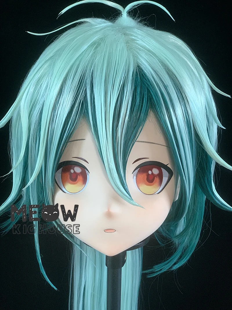 (MEO543) Customize Handmade Full Head Lockable Crossdress Male to Female Japanese Cartoon Anime Game Character Kigurumi Mask