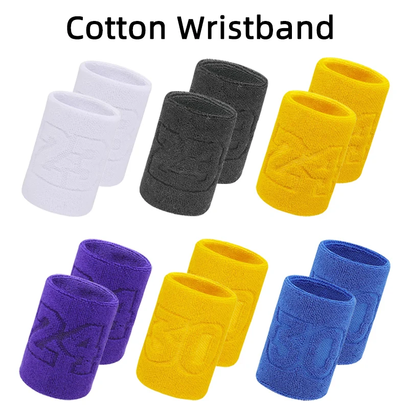 1 Pair Cotton Elastic Wristband Support Basketball Wrist Brace Wraps Adults Kids Gym Fitness Badminton Tennis Sweat Absorption