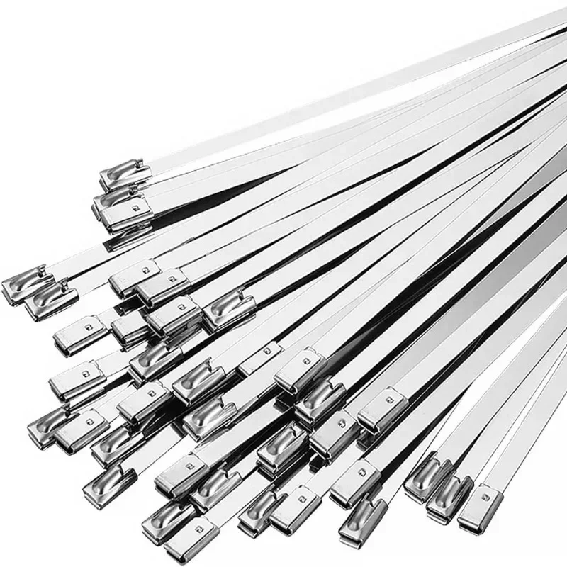 Wholesale Stainless Steel Cable Ties Heavy Duty Metal Zip Ties Strap for Exhaust Wrap Multi-Purpose Self-locking Fastening Ring