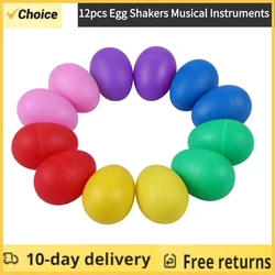 12PCS Easter Egg Shakers for Kids – Colorful Percussion Musical Maracas for Toddlers, Baby Sensory Toys, Easter Basket Fillers