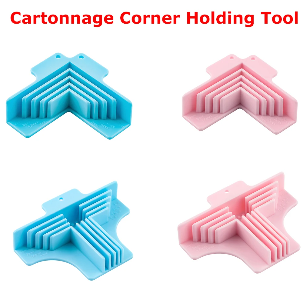 Corner/Divider Assembly Clamps for Box Making Color Pink Blue Corner Guides for Chipboard Boxes DIY Gift Box Book Cover Dioramas