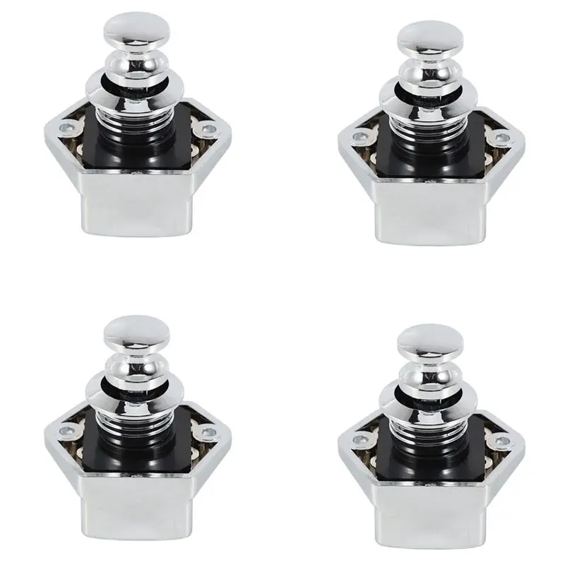 ABKW-40 Pcs Push Button Keyless Lock Latch Cupboard Caravan Lock For RV Drawer Cabinet Doors Thickness 15-27Mm