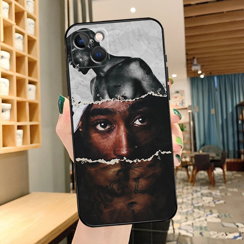 Rapper 2pac Tupac Phone Case For iPhone 16 Pro Max 14 13 12 11 15 Pro Max mini XR 15 16 Plus 16e Cover Coque