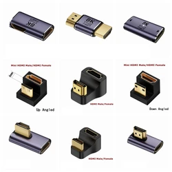 8k 4K 120Hz 270 90 Degree Angled Adapter Mini Micro To HDMI-Compatible U Shape L Type HDMI Splitter Male to Female Converter