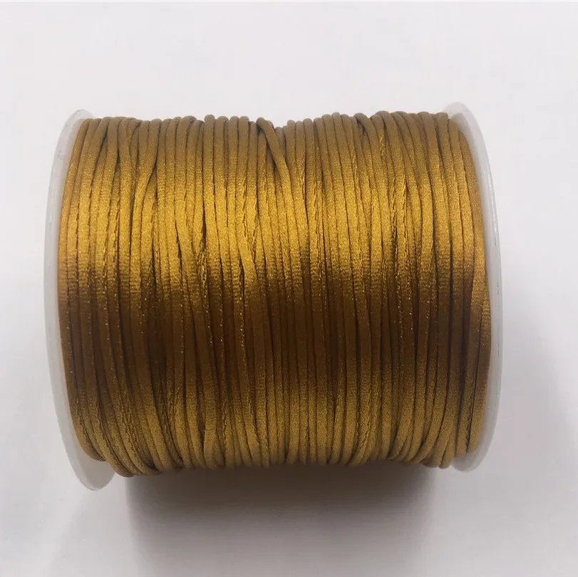 1MM Old Gold Macrame Cord Strong Braided Silk Satin Nylon Rope DIY Making Findings Beading Thread Wire