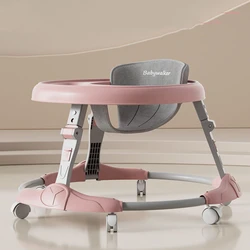 7-speed Adjustable Music Multifunctional Anti Rollover Foldable Walker for Babies Aged 6-18 Months Regular Wheel Plate Style