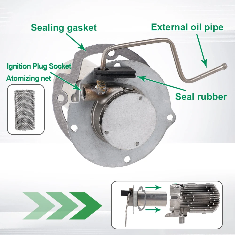 12V 5KW Air Diesel Parking Heater Burner Insert Torches Combustion Chamber Combustor Gasket For Car Truck VAN Camper