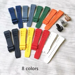 Silicone Watch Strap for Richard Mille Rm011 Strap Men's Waterproof Sweat-Proof Wear Ear style Mill Rubber Watchband 25mm