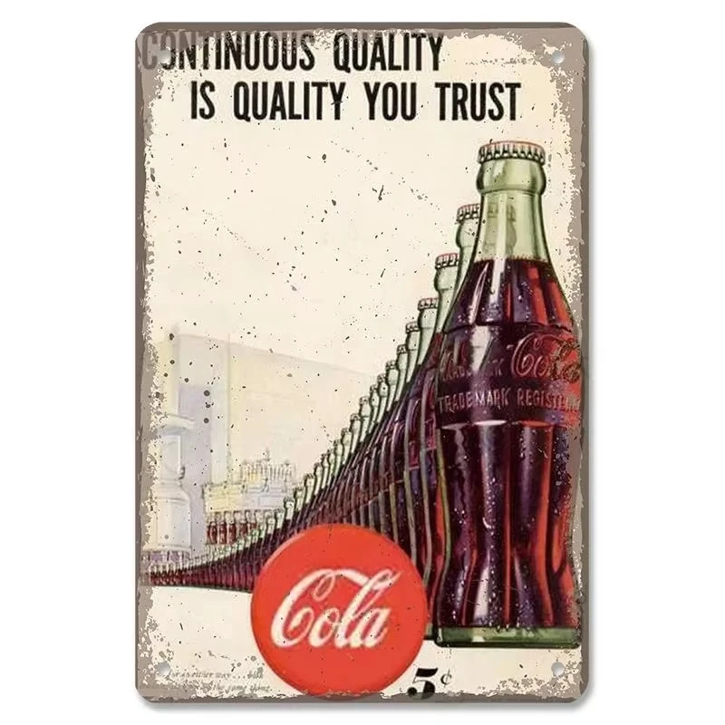 Vintage Metal Tin Signs Classics Colas Decorc Girls Drink Cola Bottles Metal Plate Wall Decor for Bar Club