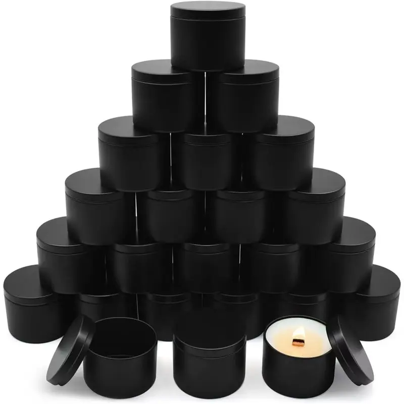 B08B-24-Pack Candle Tins With Lids, Metal Candle Jars For Candle Making,For Small Business & Beginners DIY Storage