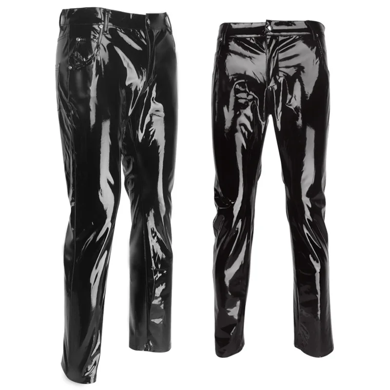 Pantalones de charol con palo resaltado para hombre, pantalones inteligentes de fotografía para estudio fotográfico, actuación en escenario, 2024