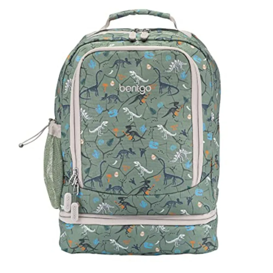 

2-in-1 Backpack and Insulated Lunch Bag - Durable 16" Backpack and Lunch Container in Unique Prints for School and Travel - Wat
