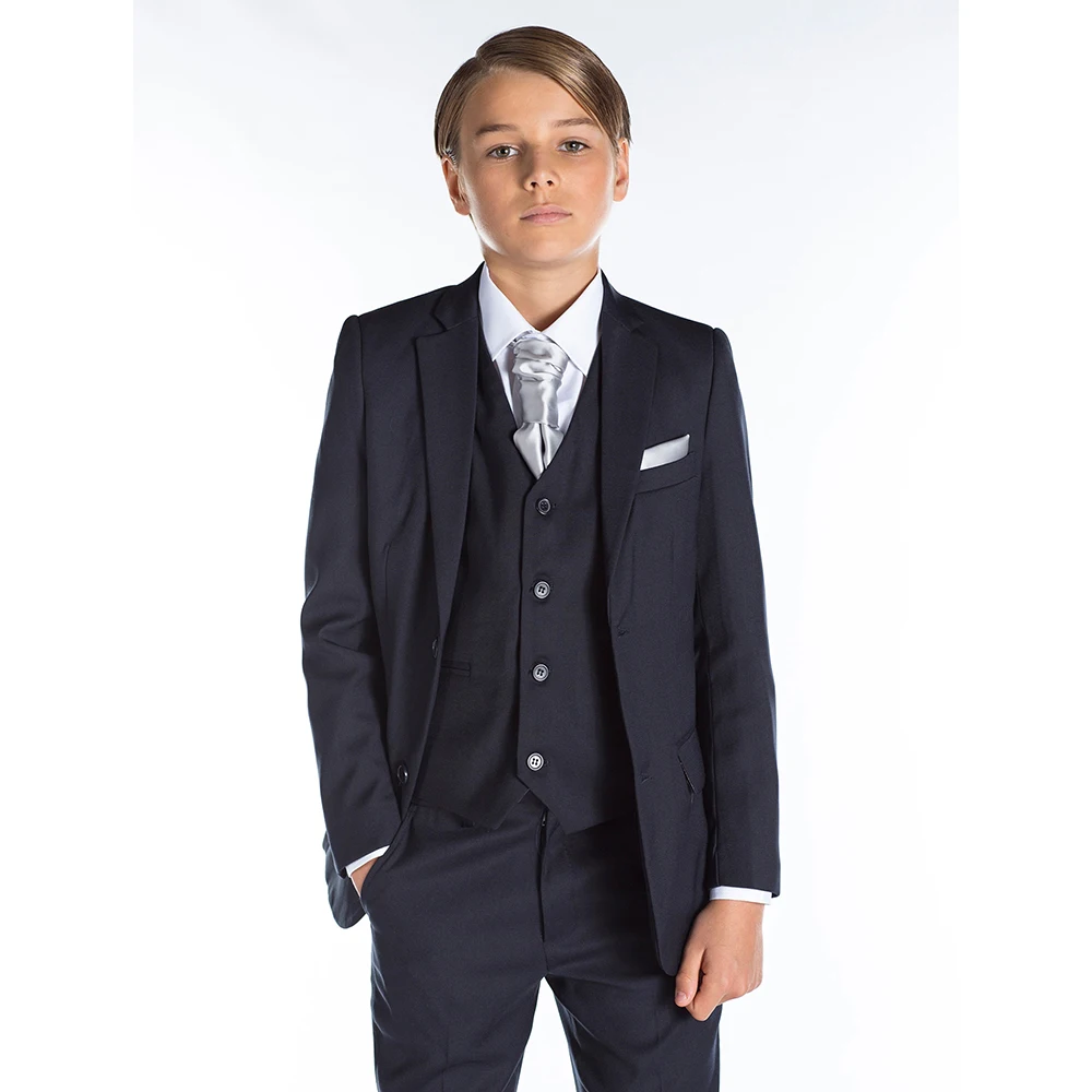 

Formal Notch Lapel Single Breasted Sets for Children 3 Pieces Fashion Causal Party Wedding Tuxedos Chic Black Kids Clothes