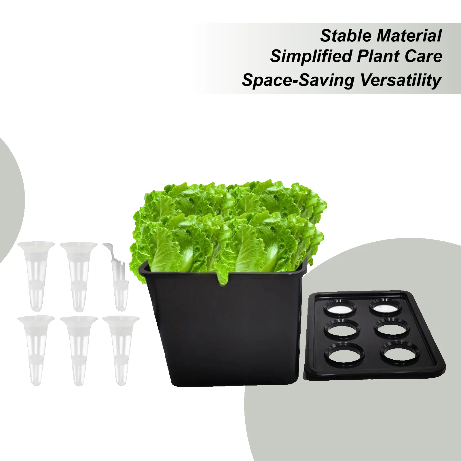 

Hydroponic System 6-Holes Cultivation System Vegetables Planting Box For Vegetables Flowers Fruits Indoor Outdoor Garden