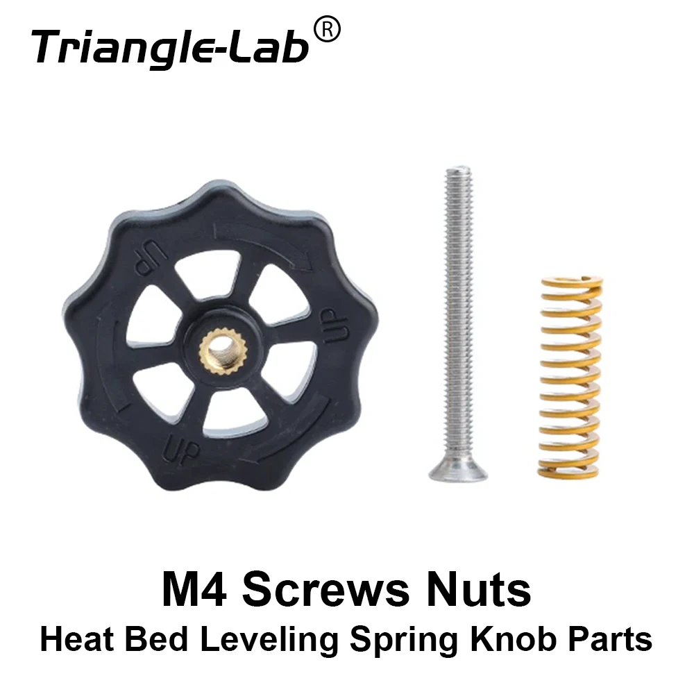 C Trianglelab M4 Screws Nuts Heat Bed Leveling Spring Knob Parts M4 Levelling Wheel For Ender3 CR-10 3D Printer