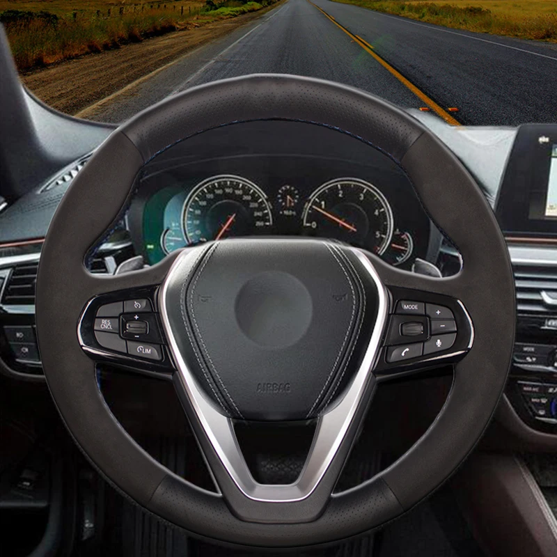 

Замшевый кожаный чехол на руль автомобиля с оплеткой для BMW G30 530i 540i 520d 530e 2016-2018 G32 GT 630i 630d 2017-2018 Чехлы