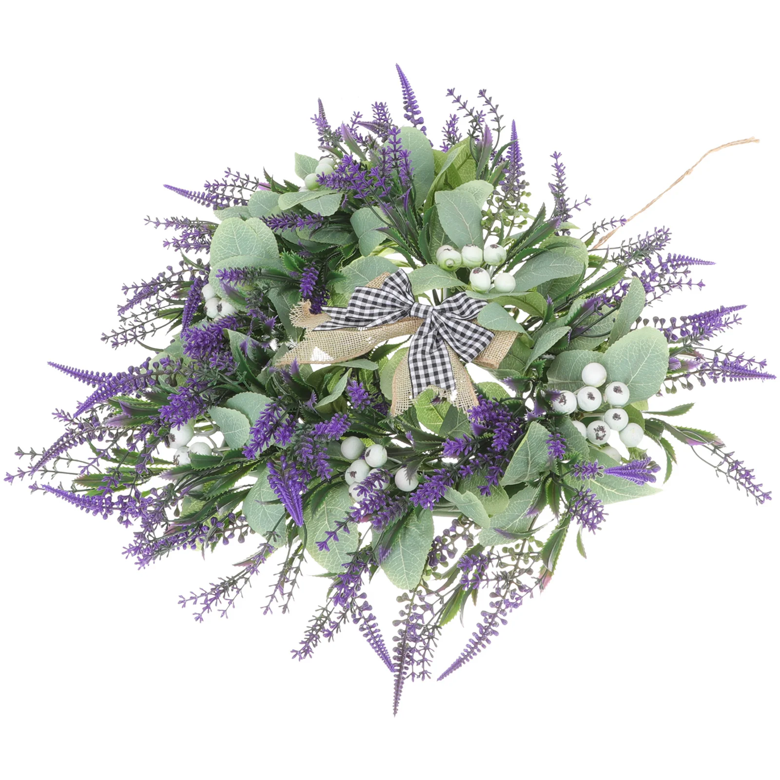 

Heart Shaped Lavender Wreath Garland Hanging Front Door Floral Decoration Valentine Party Accessories UV ProtectedArtificial