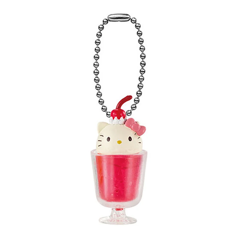 BANDAI Sanrio Drinks Pendant Gashapon Kuromi Pompompurin Kitty White My Melody Children's Day Gifts Keepsake Figure Model Toys