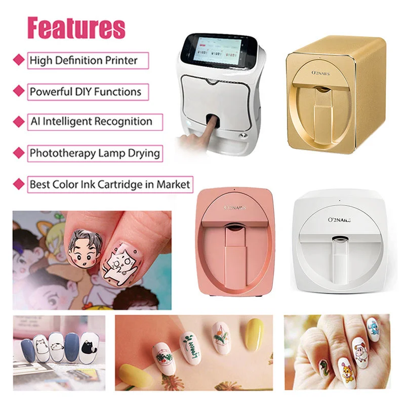 STROVAN 2026 Smart Nail Printer WiFi App 1000 Nails UV 3D Art Machine for Salon Home