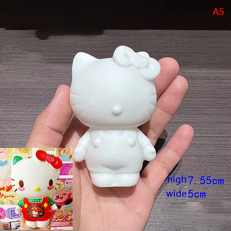 Hellokittys Kawaii Sanrio Coloring Doll Cartoon Anime Kuromi Cinnamoroll Sweet Diy Piggy Bank Painted Graffiti Halloween Gift