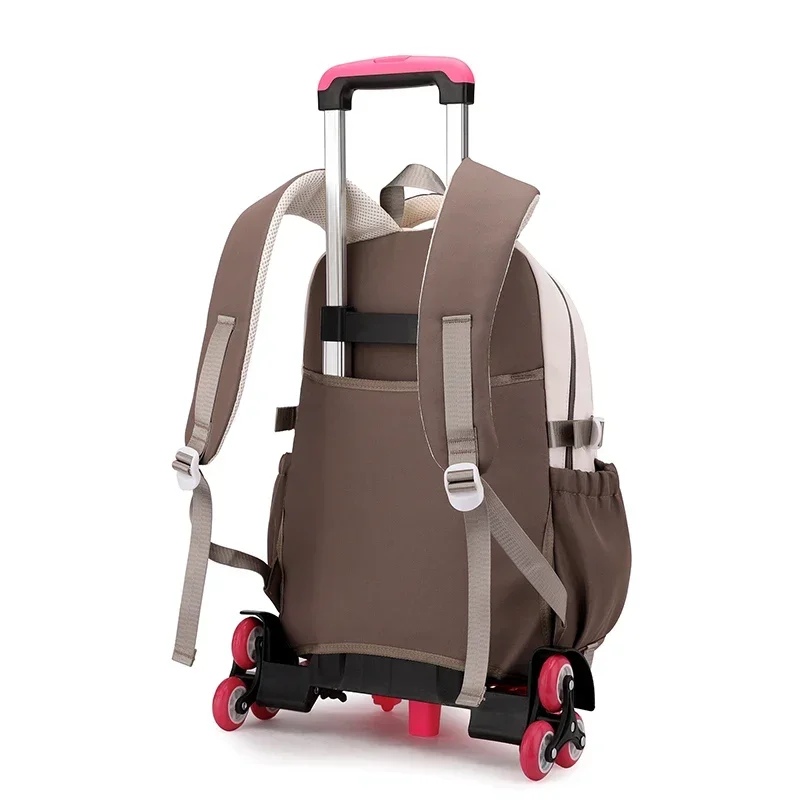 Kids School Backpack with Wheels Rolling Backpack for Girls Student Wheeled Backpack Trolley School Bag Travel Trolley Luggage