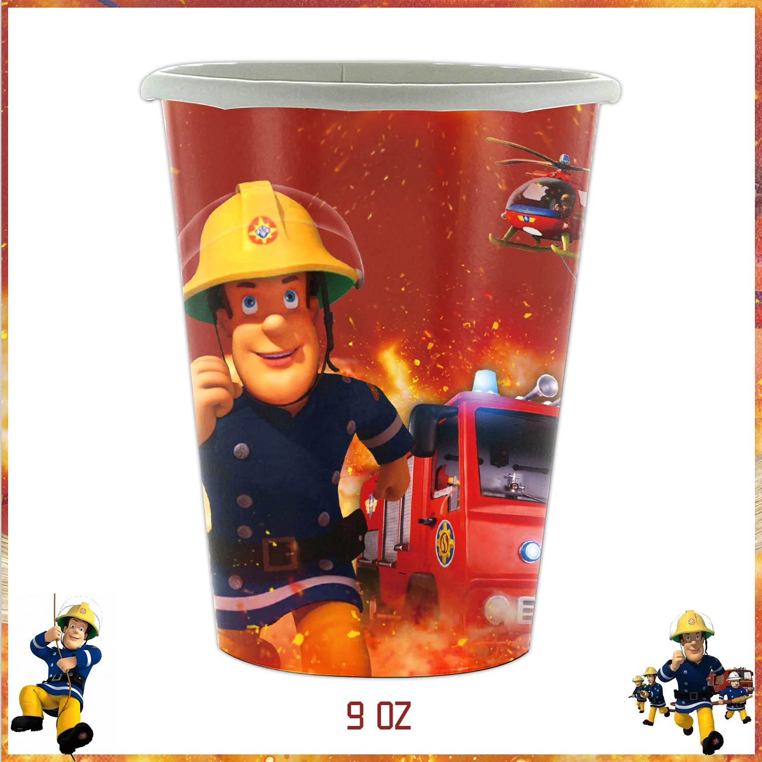 Fireman Sam Balloons Set Fire Truck Foil Ballons Firefighter Boys Birthday Party Decortions Baby Shower Fire Engine Decor