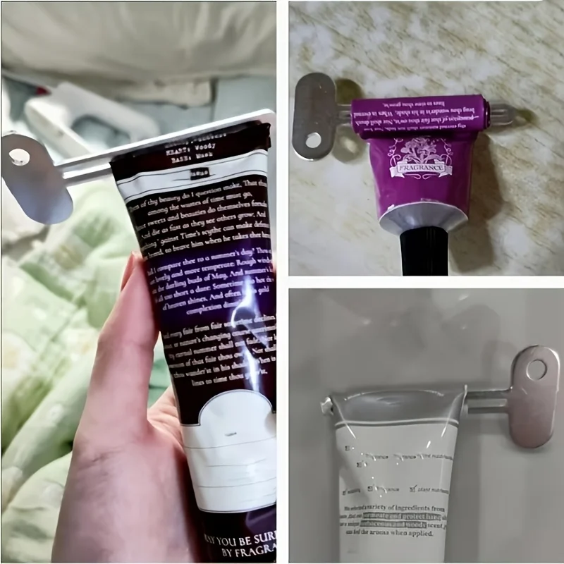 20PCS Stainless Steel Toothpaste Squeezer with Key Ring Hole Manual Squeezer Suitable For Toothpaste Facial Cleanser Hand Cream