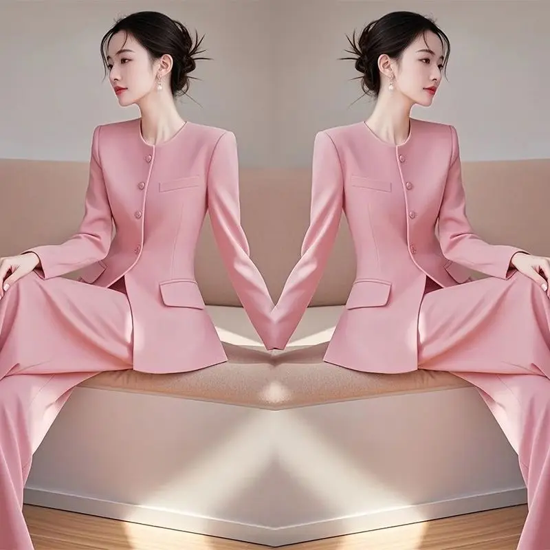 Fashion Women's Suit Spring and Autumn Korean Version High-end Top Age Reducing Pants Two-piece Set