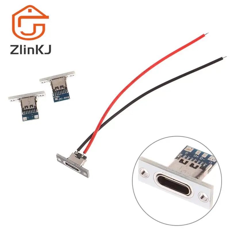USB-разъем тип C 2Pin 2P 4P, водонепроницаемая полоса, линия паяльного соединения, гнездовой разъем, зарядный порт USB Type C, разъем