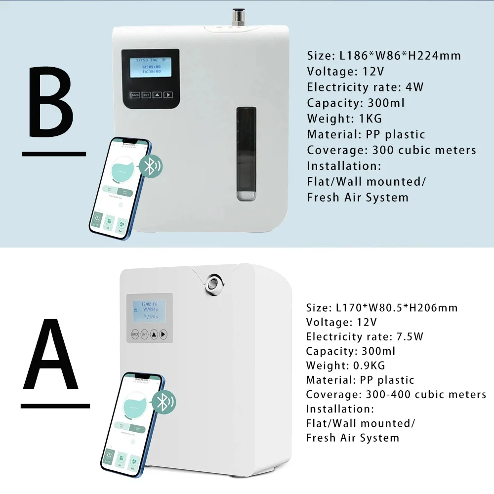 Diffuseur d\'arômes sans eau, diffuseur d\'huiles essentielles, fonction minuterie, dispositif de parfum aromatique, contrôle WiFi, maison et hôtel,