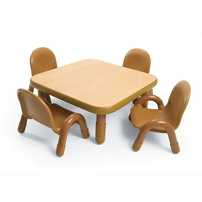 Children’s Factory Baseline Toddler Square Table and Chairs Set, Natural Wood – Includes One 30”, 12” High Square Table